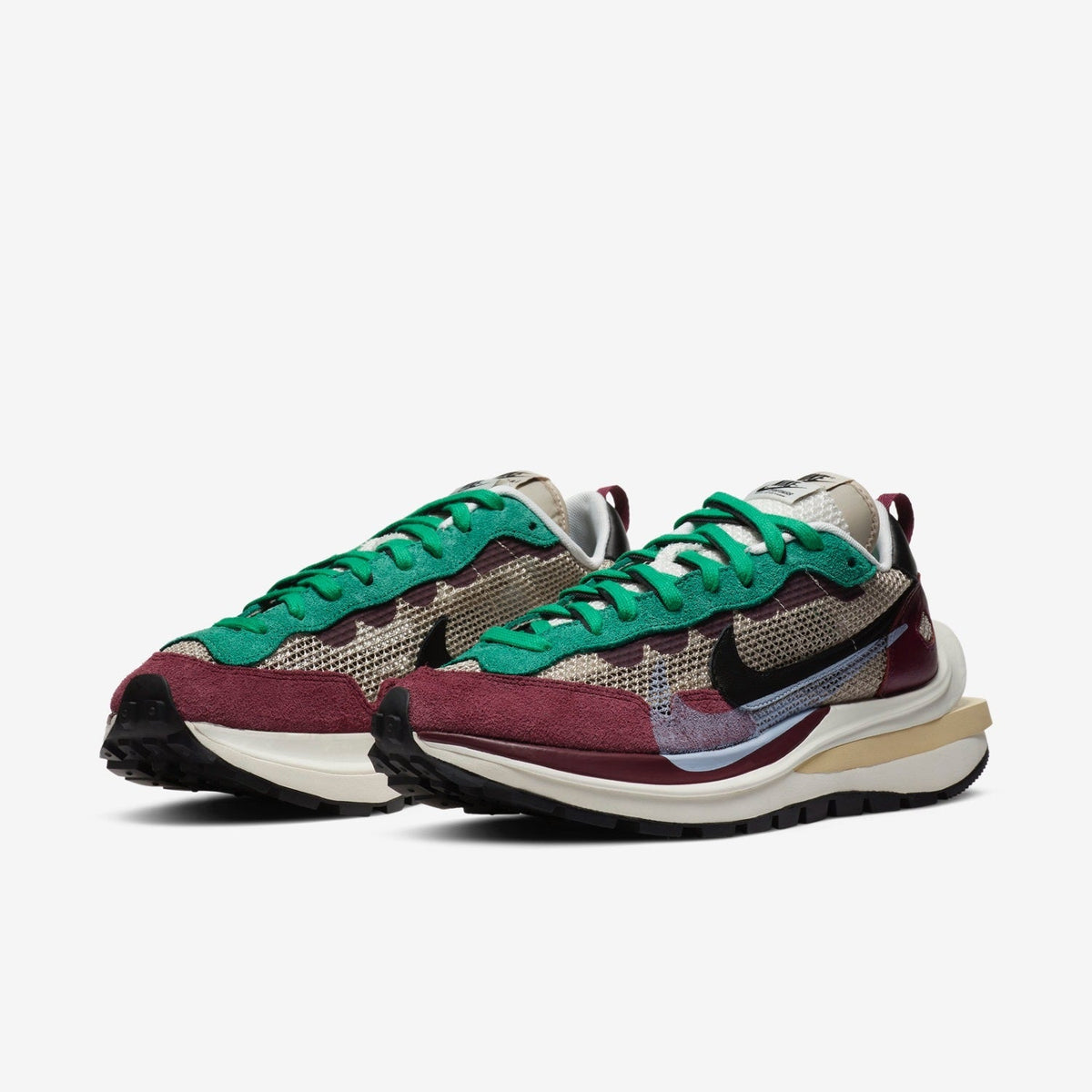 Nike sacai VaporWaffle Sneakers in Burgundy DD3035-200 - product image from the listing.
