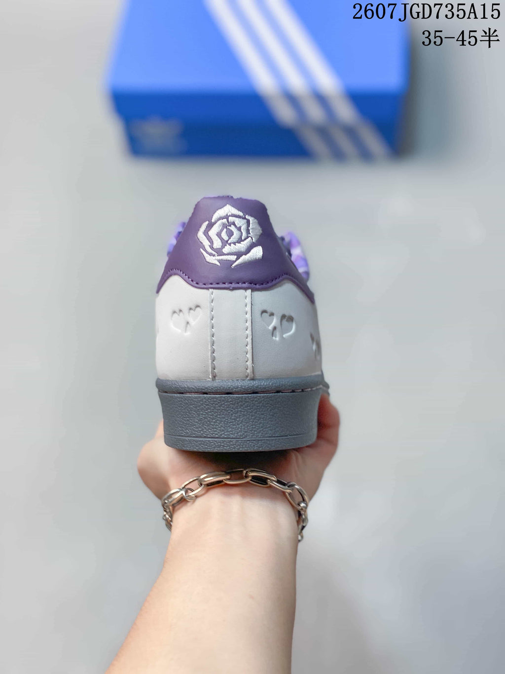 Adidas Superstar Sneakers in White Purple Gray 2607JGD735A15 - product image from the listing.