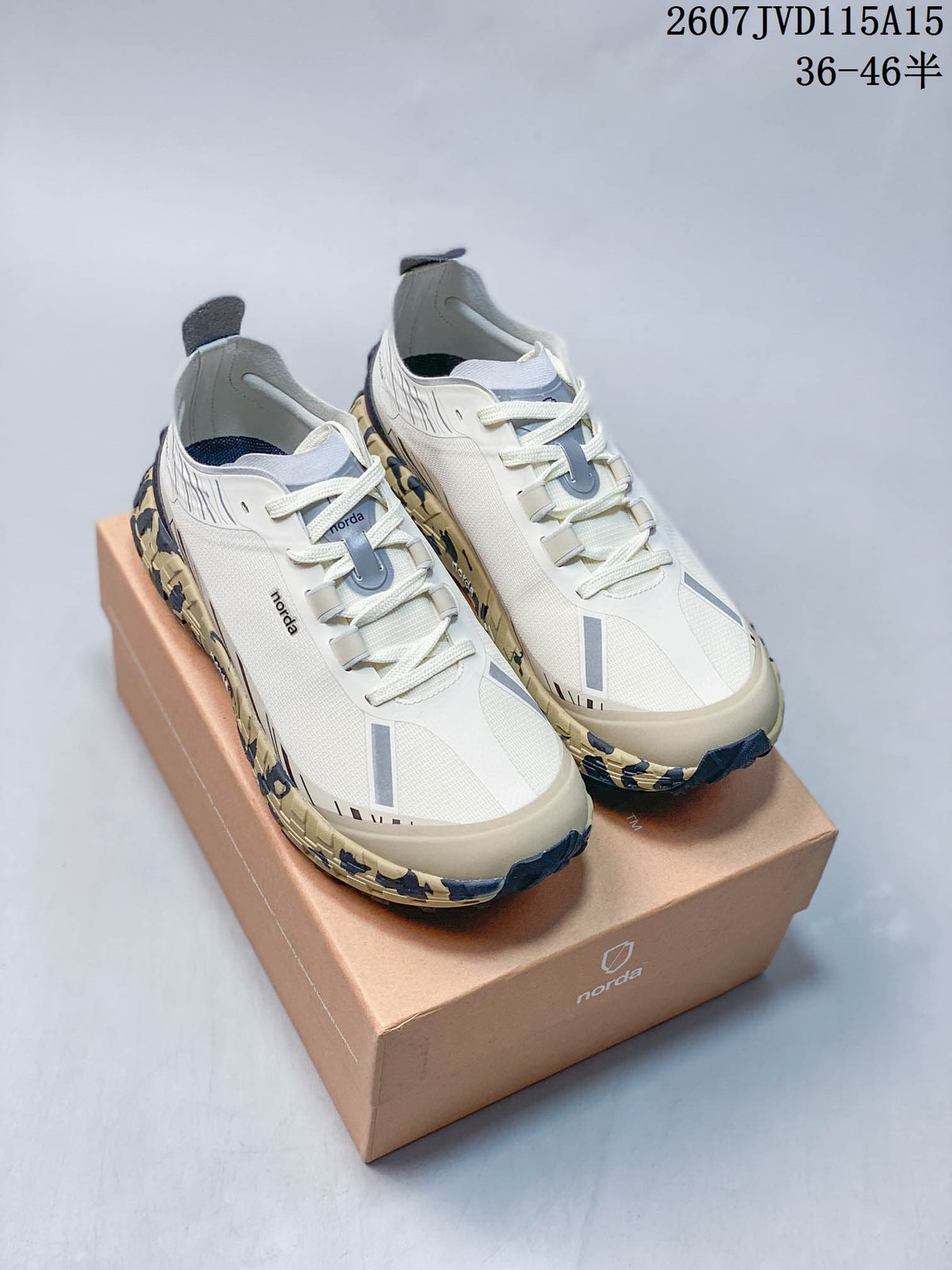 NORDA 001 G+ Trail Sneakers in White Beige Navy 2607JVD115A15 - product image from the listing.
