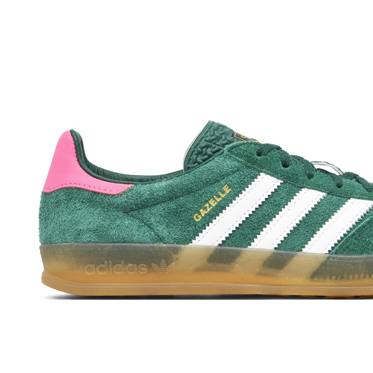 Women's ADIDAS GAZELLE INDOOR COLLEGIATE GREEN PINK - product image from the listing.