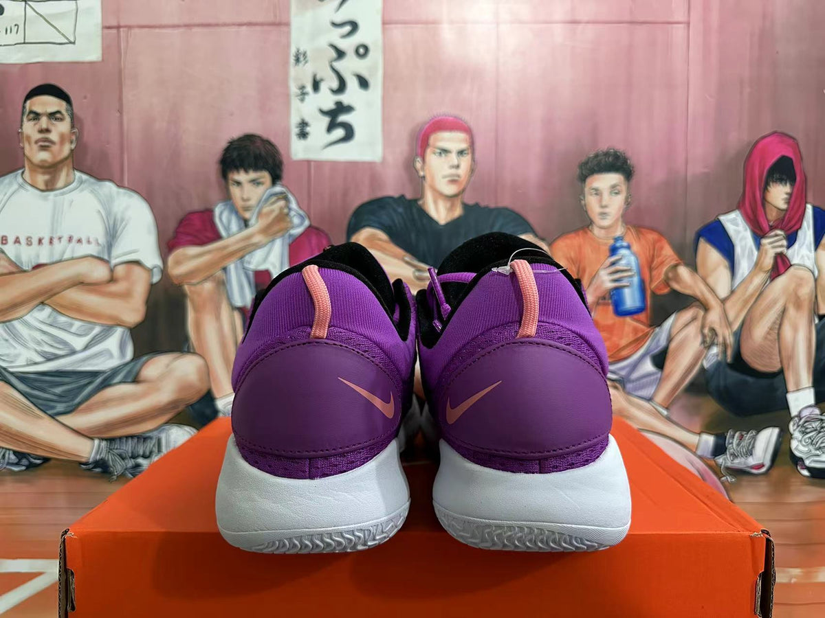 Black and Purple Nike Zoom Basketball Shoes - product image from the listing.