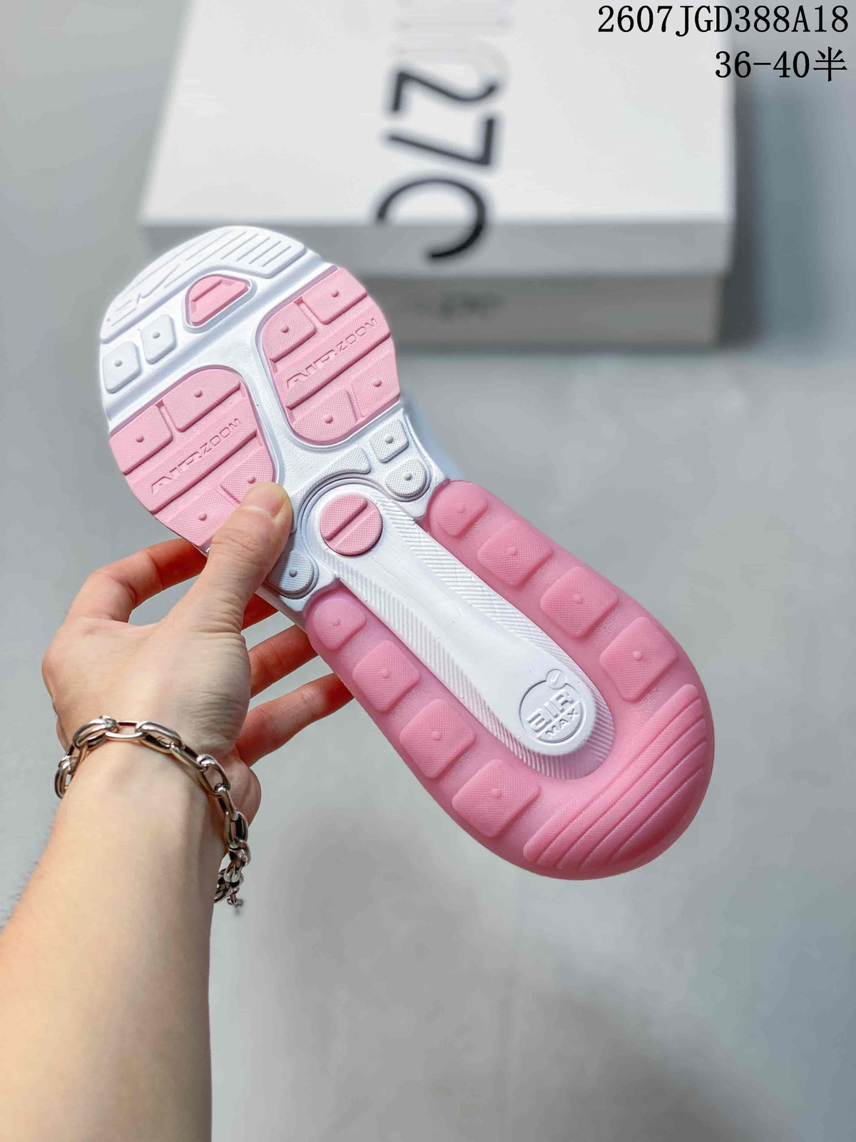 Nike Air Max 270 Premium Sneakers in White Pink - product image from the listing.