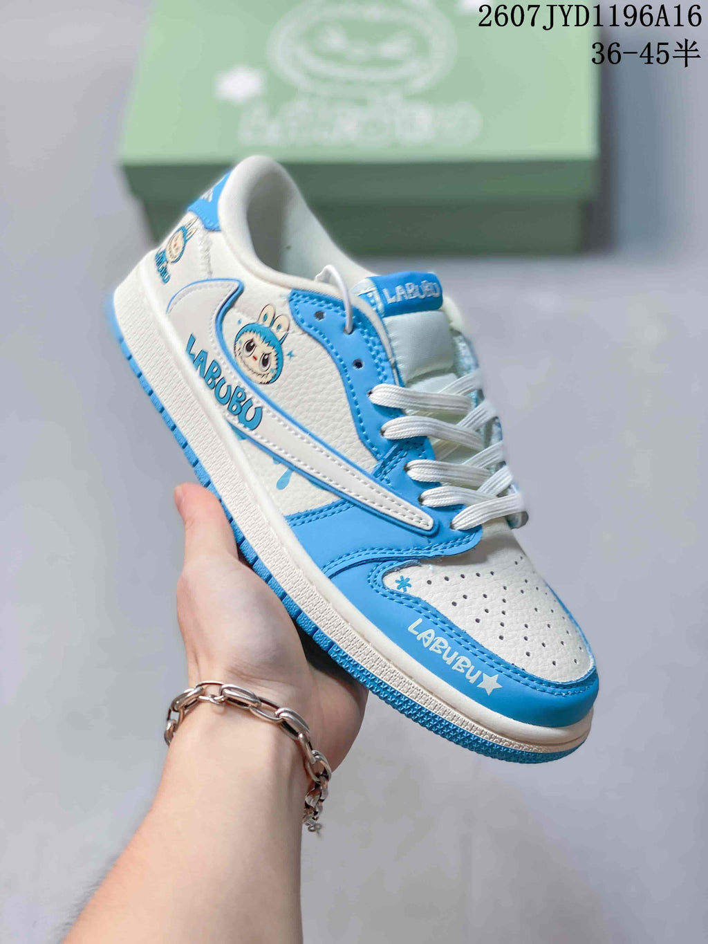 Air Jordan Low Labubu Blue White Sneakers 2607JYD1196A16 - product image from the listing.