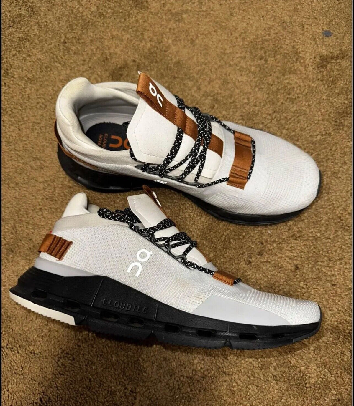 On Cloudnova White Pecan Lifestyle Trainers - product image from the listing.