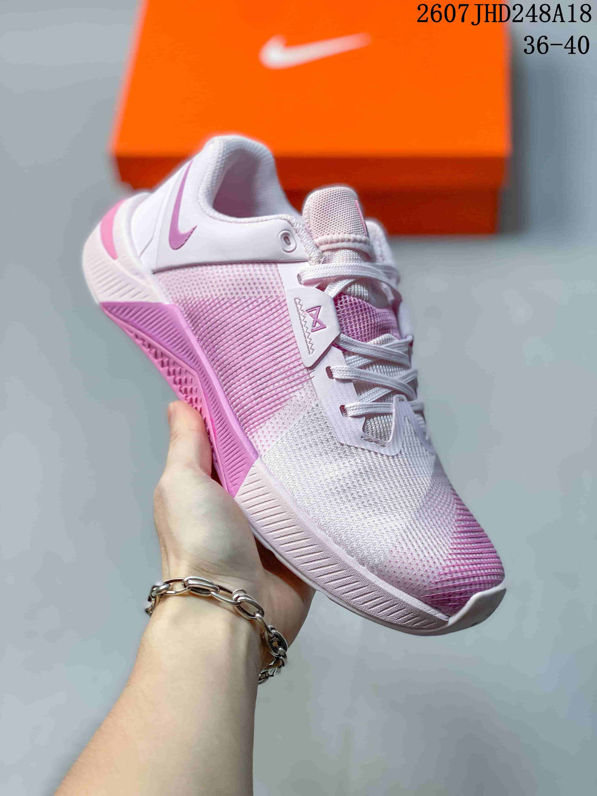 Nike Metcon 10 Pink White Mesh Training Trainers - product image from the listing.