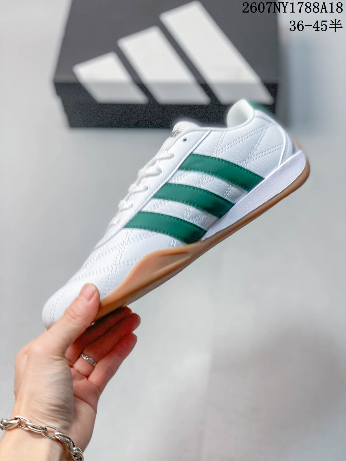 adidas Adipista Trainers in White Green Gum EG8662 - product image from the listing.