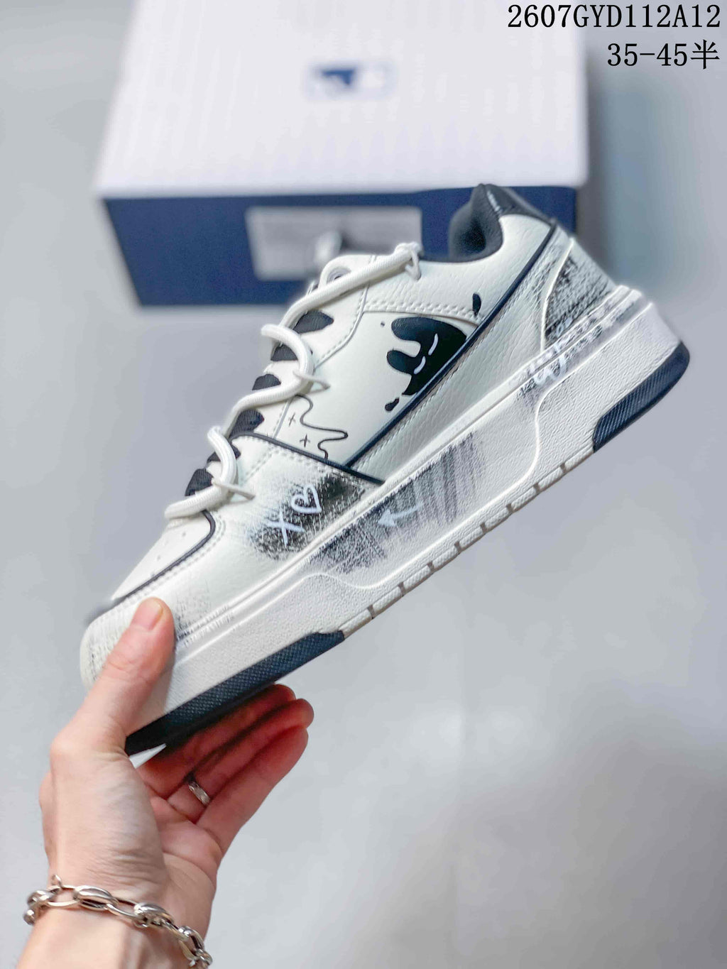 MLB Chunky Liner Low-Top Sneakers in White Silver 3ASXCA12N - product image from the listing.
