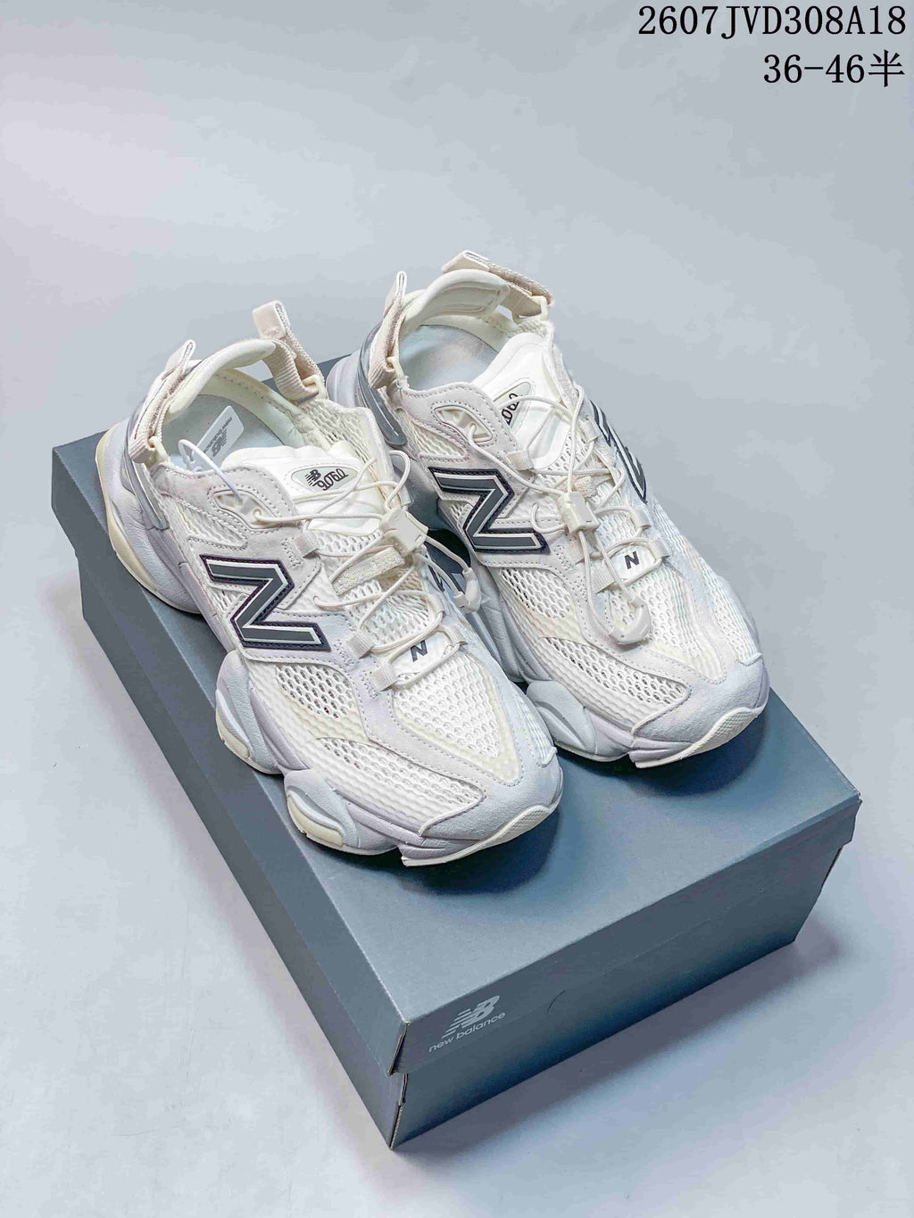 New Balance 9060 Sneakers in Black and White 2607JVD308A18 - product image from the listing.