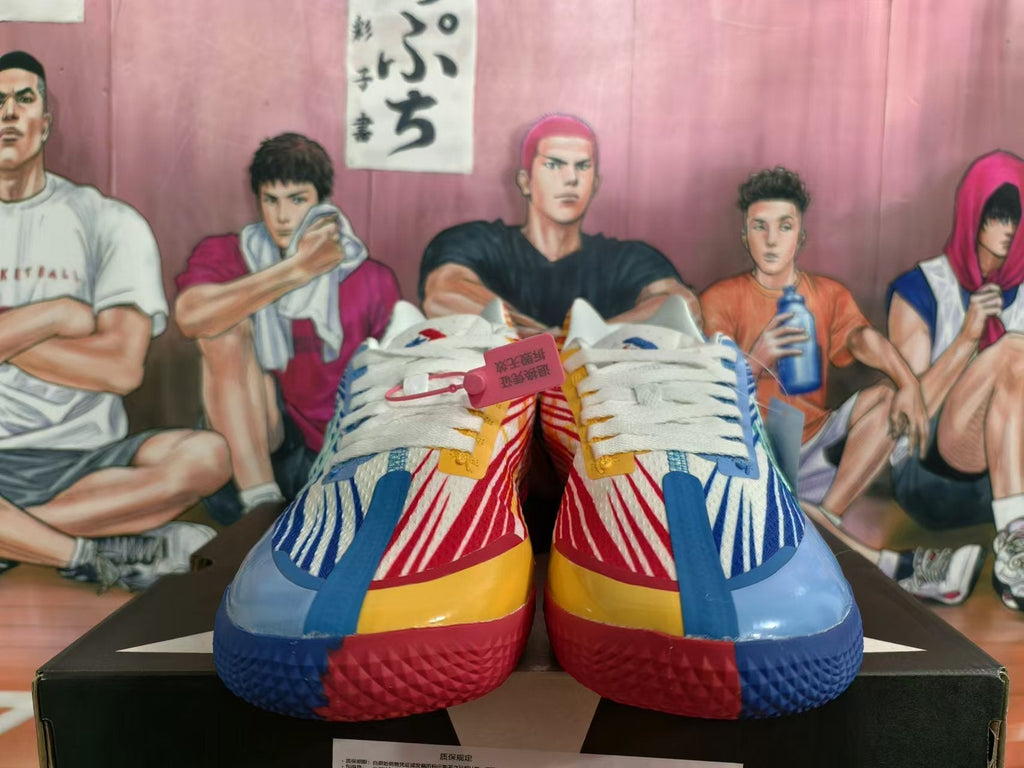 Converse Basketball Footwear in Red and Blue Mismatched Colors - product image from the listing.
