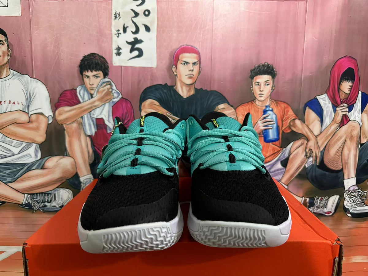 Nike Basketball Shoes in Black Teal Volt - product image from the listing.