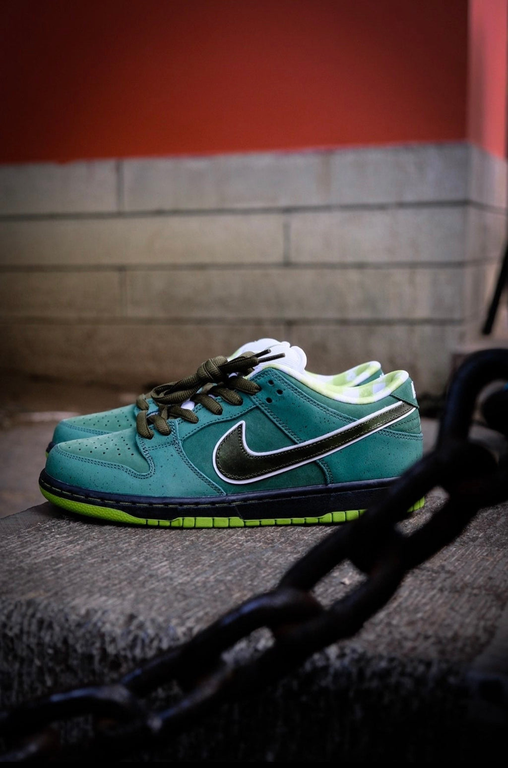 Nike SB Dunk Low Green Lobster Trainers BV1310-337 - product image from the listing.