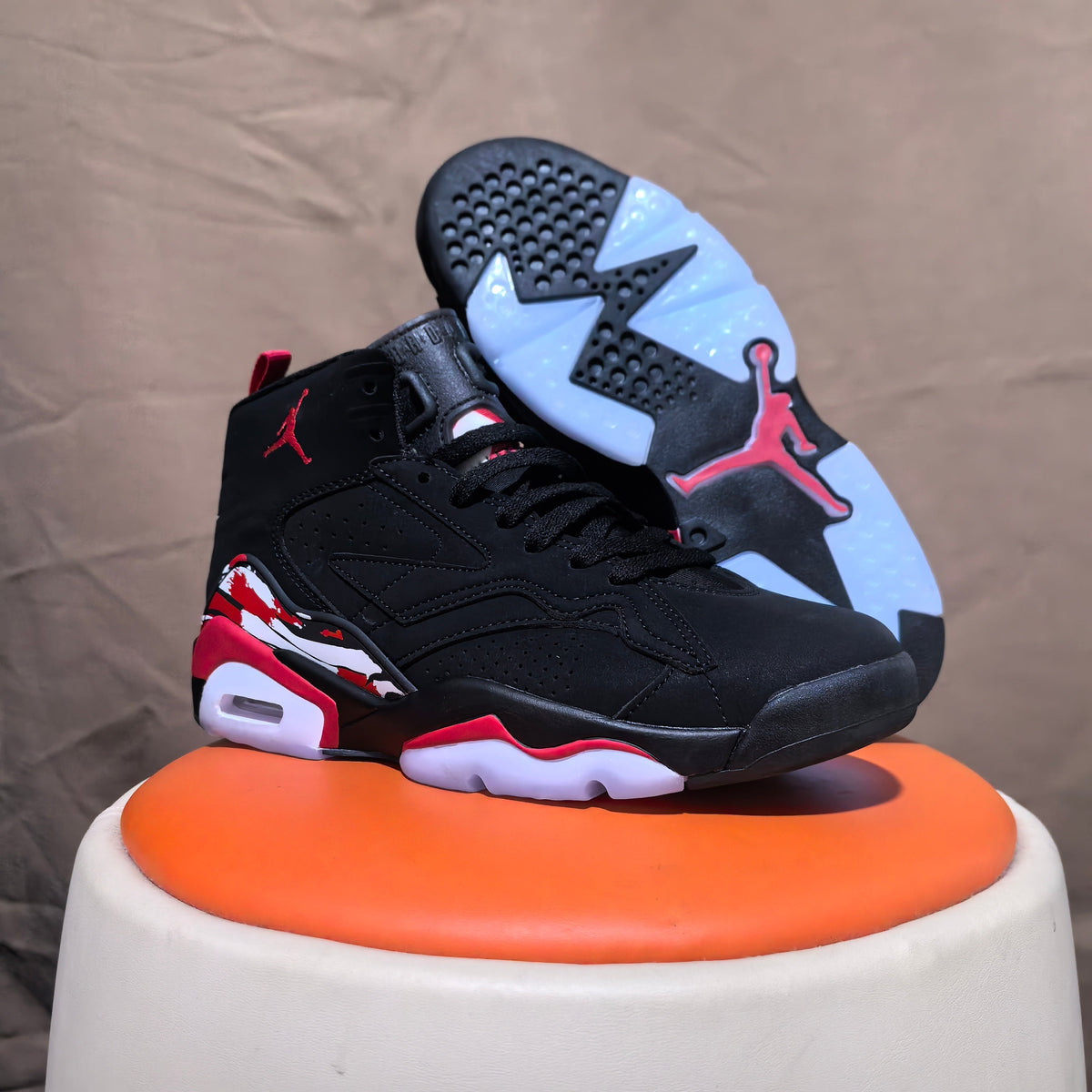 Jordan 6 Retro High-Top Sneakers in Black Red - product image from the listing.