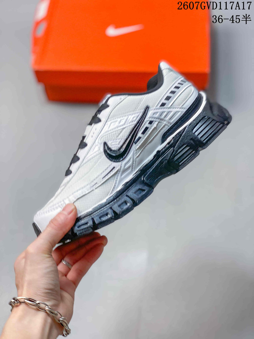 Nike Initiator Retro Running Sneakers in White Black FQ6873 - product image from the listing.