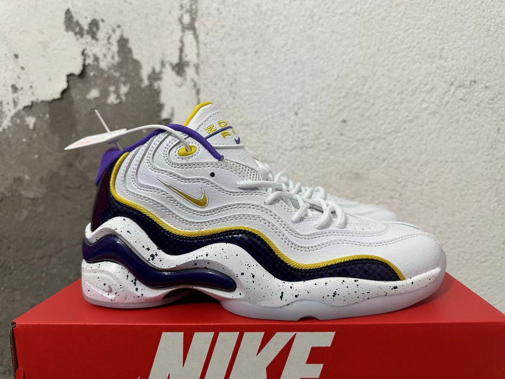 Nike Air Max Uptempo 97 Sneakers in White Purple Yellow - product image from the listing.