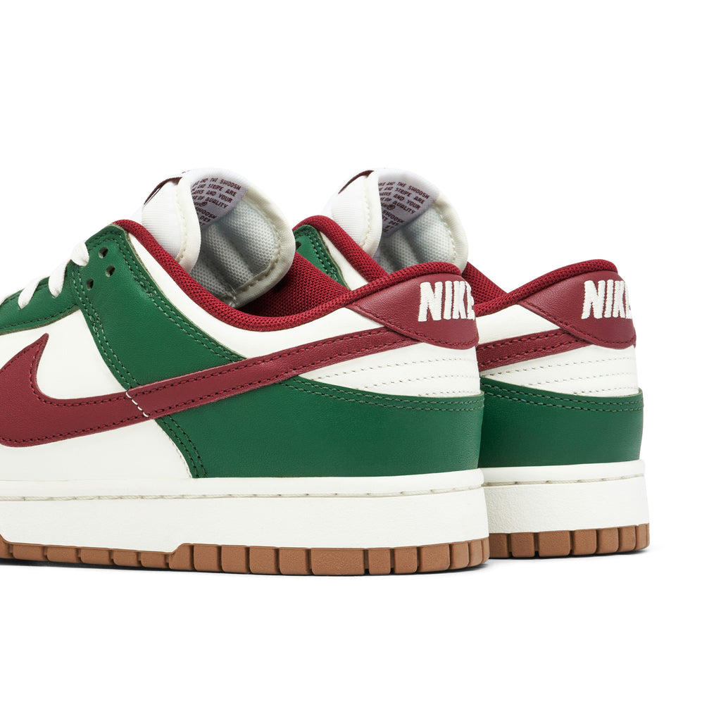 NIKE DUNK LOW WHITE GREEN TEAM in RED - product image from the listing.
