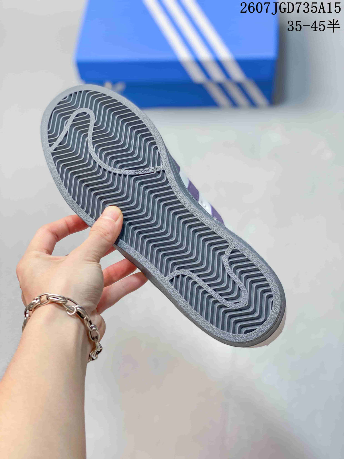 Adidas Superstar Sneakers in White Purple Gray 2607JGD735A15 - product image from the listing.