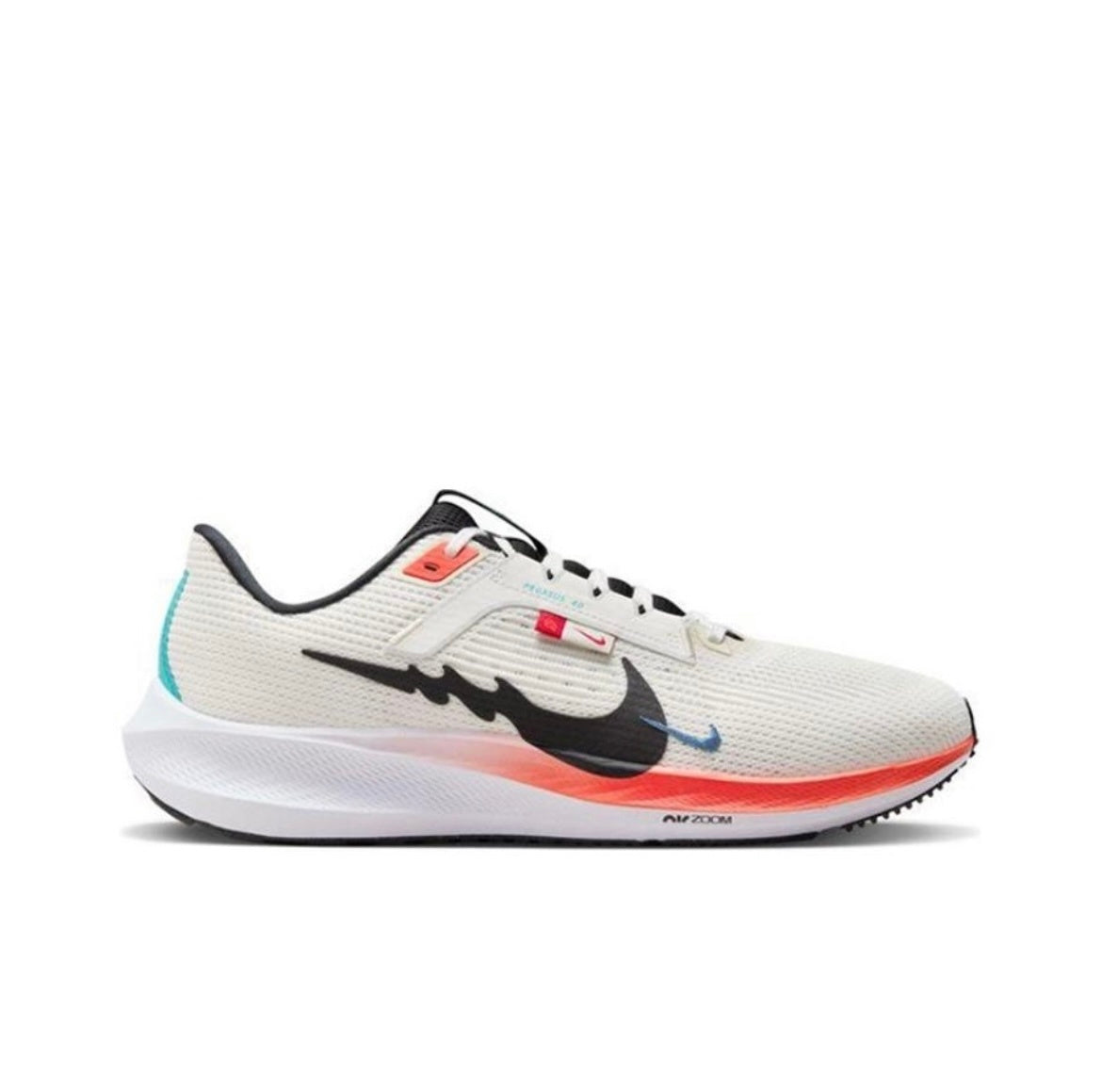 Nike Air Zoom Pegasus 40 Running Shoes in White Multicolor FZ5055-101 - product image from the listing.