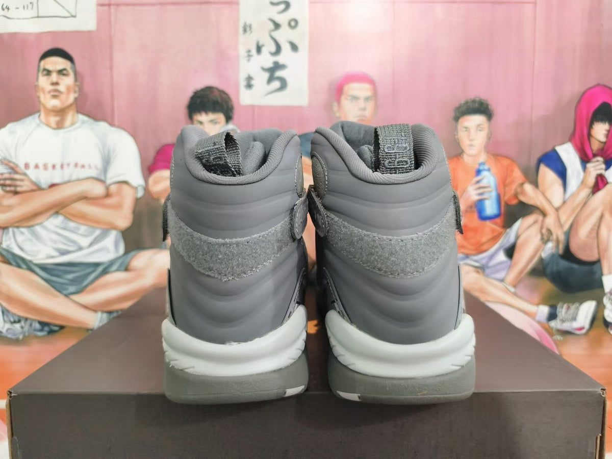 Air Jordan 8 High-Top Sneakers in Grey - product image from the listing.