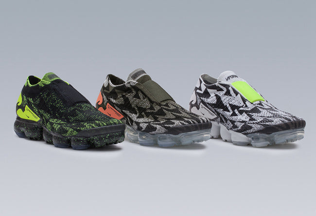 Nike Air VaporMax Moc 2 Acronym in Black White Volt AQ0996-001 - product image from the listing.