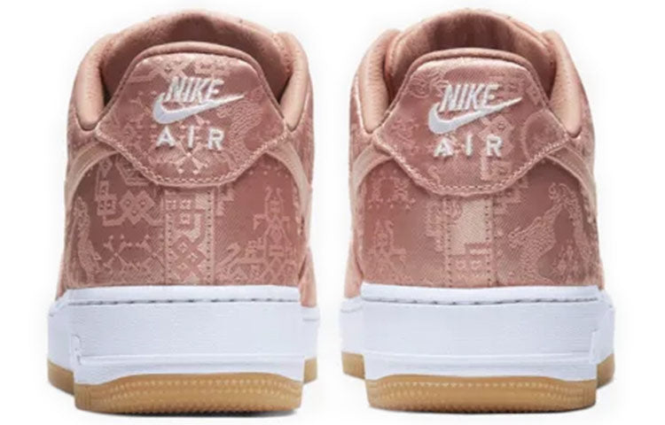CLOT x Nike Air Force 1 Low Rose Gold Silk Trainers - product image from the listing.