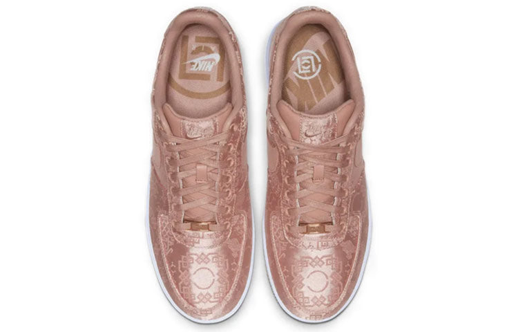 CLOT x Nike Air Force 1 Low Rose Gold Silk Trainers - product image from the listing.