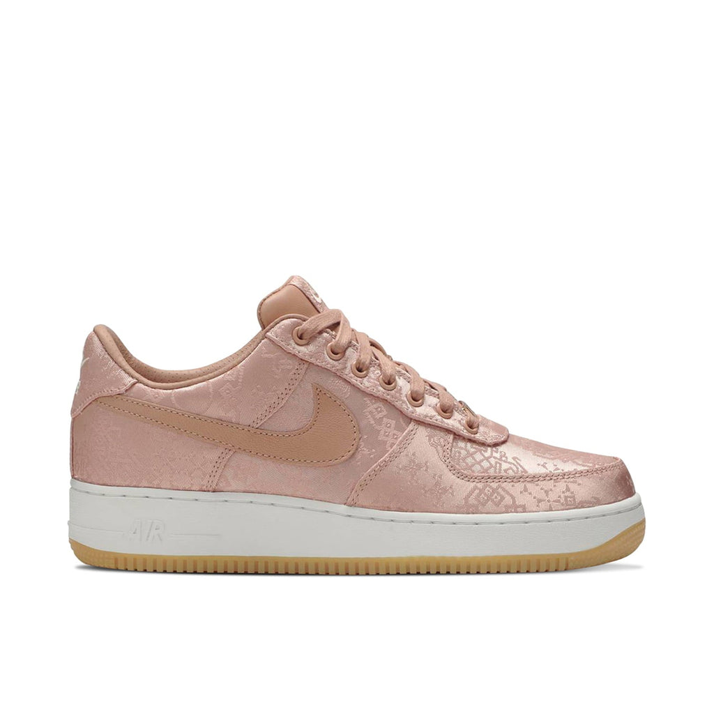 CLOT x Nike Air Force 1 Low Rose Gold Silk Trainers - product image from the listing.