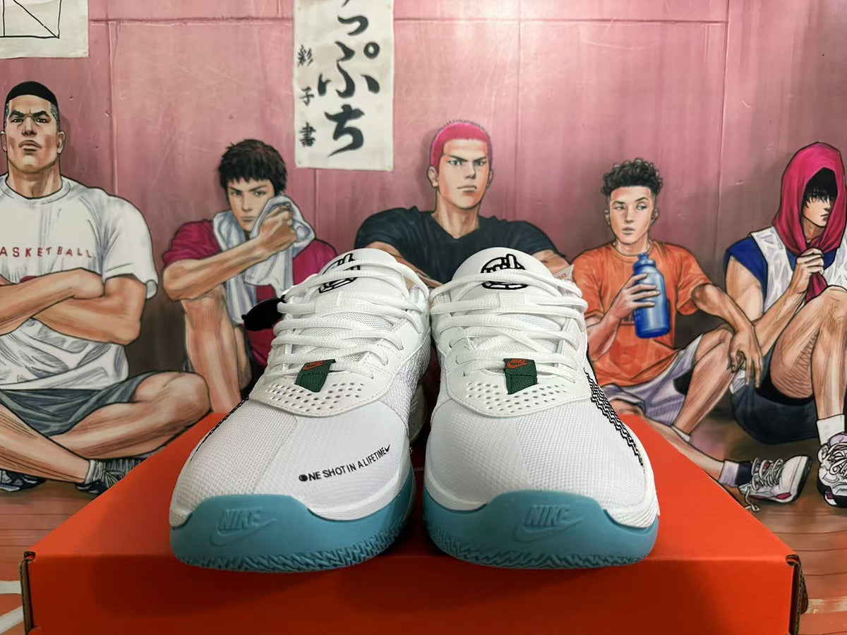 Nike Basketball Sneakers in White Blue - product image from the listing.