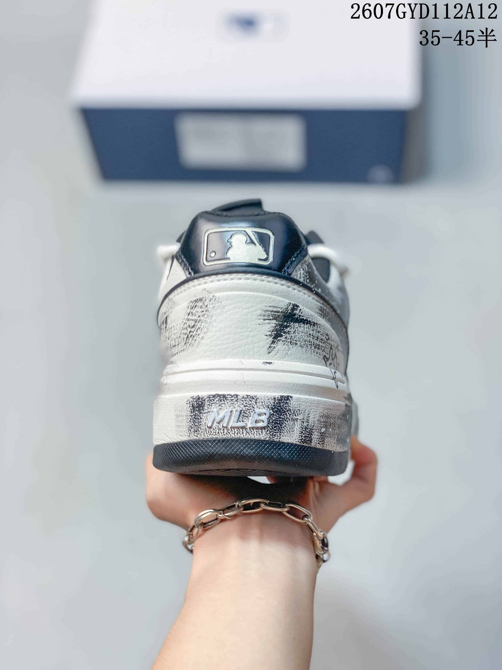 MLB Chunky Liner Low-Top Sneakers in White Silver 3ASXCA12N - product image from the listing.