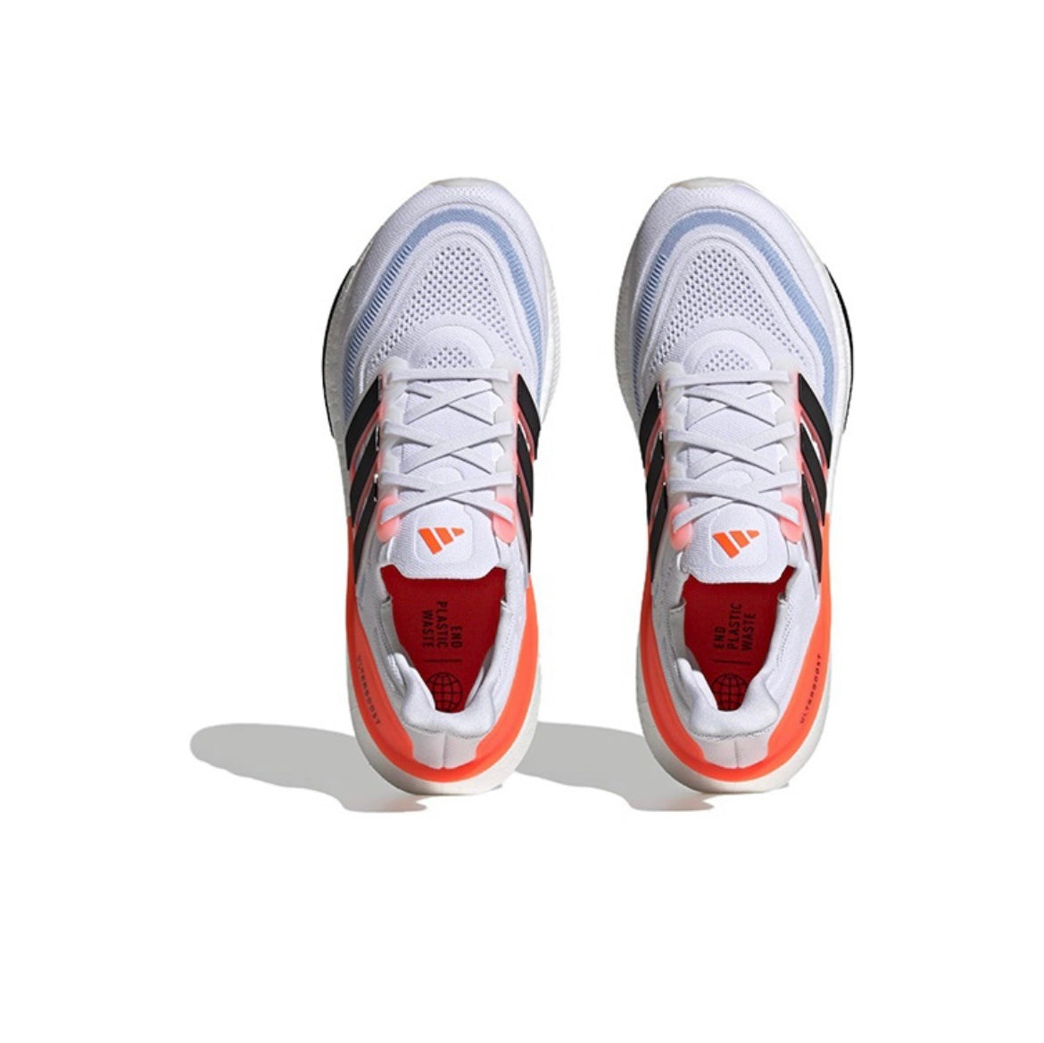 Adidas Ultraboost 23 Running Shoes in White Black Orange HQ6351 - product image from the listing.