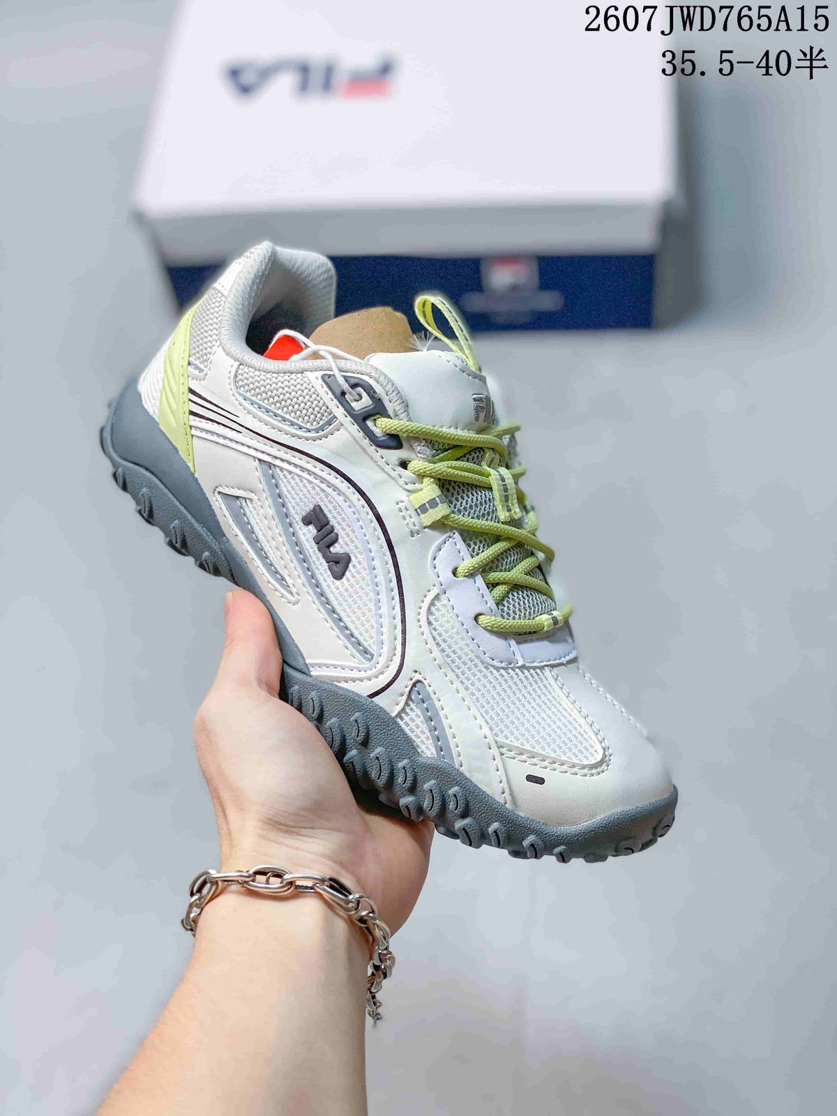 FILA Pebble Low-Top Sneakers in White Lime 711650UTU - product image from the listing.