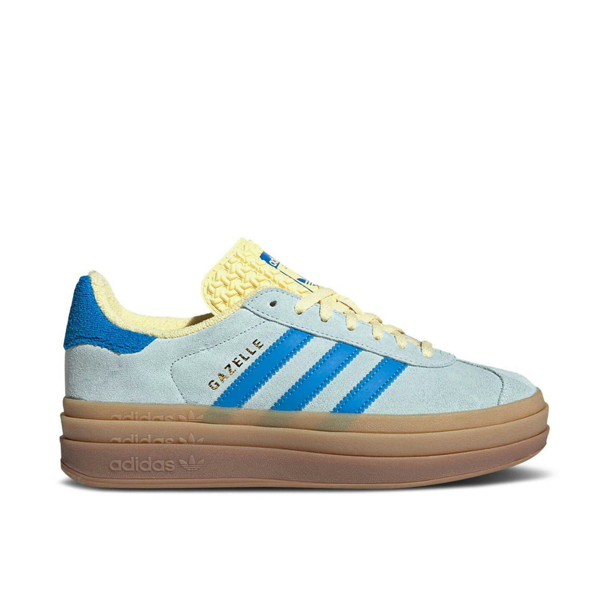 Women's Adidas GAZELLE BOLD ALMOST BLUE YELLOW - product image from the listing.