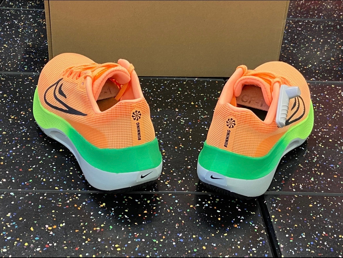 Nike Zoom Fly 5 Running Shoes in Orange Green DM8974-800 - product image from the listing.
