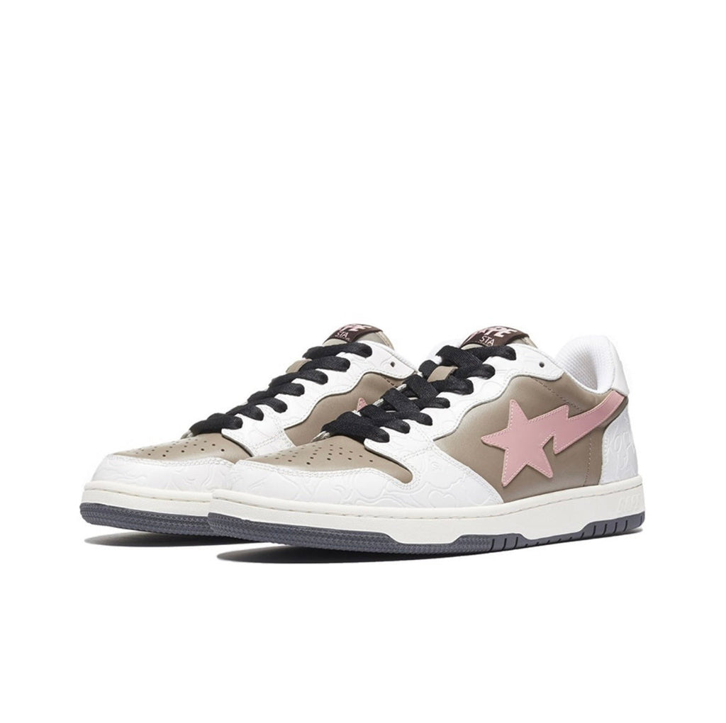 BAPE Sk8 Sta Low-Top Sneakers in White, in Taupe and Pink - product image from the listing.