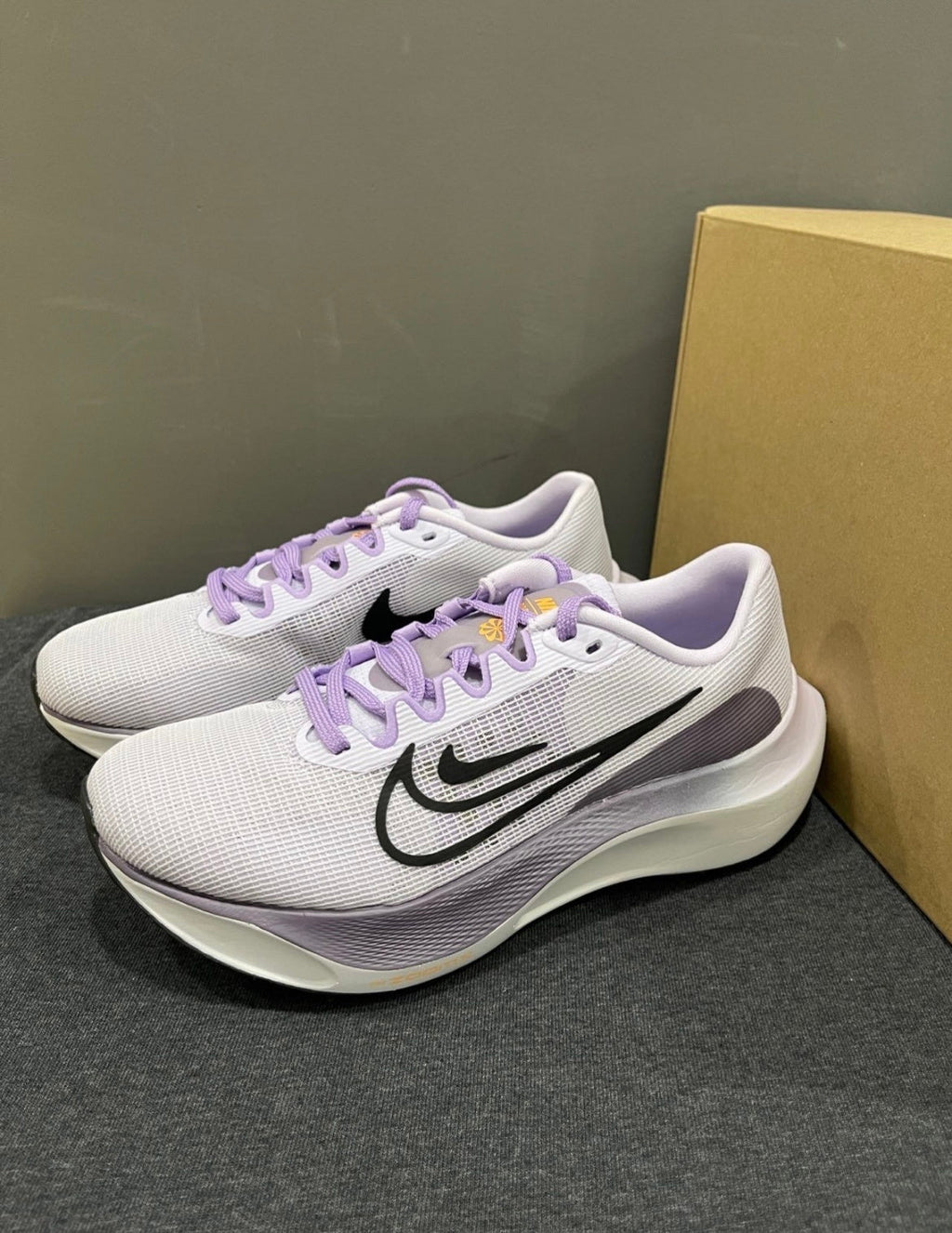 Nike Zoom Fly 5 Road Running Shoes in Purple Black DM8974-500 - product image from the listing.