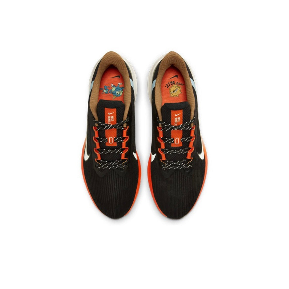 Nike Air Winflo 9 Running Shoes in Black Orange DX6040-071 - product image from the listing.