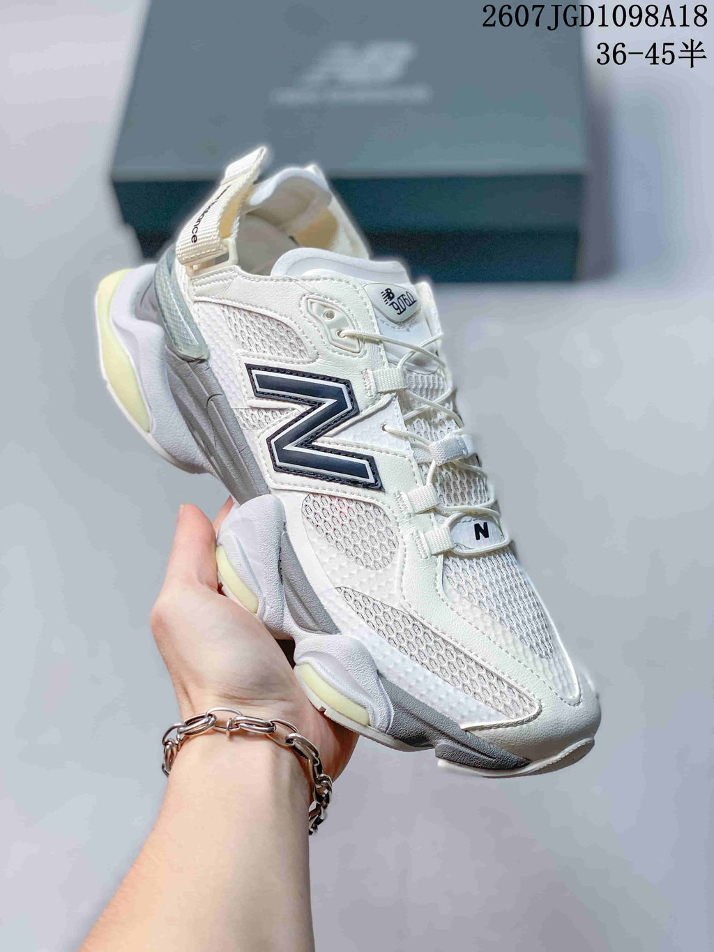 New Balance 9060 Joe Freshgoods Sneakers in White Grey 711280EWO - product image from the listing.