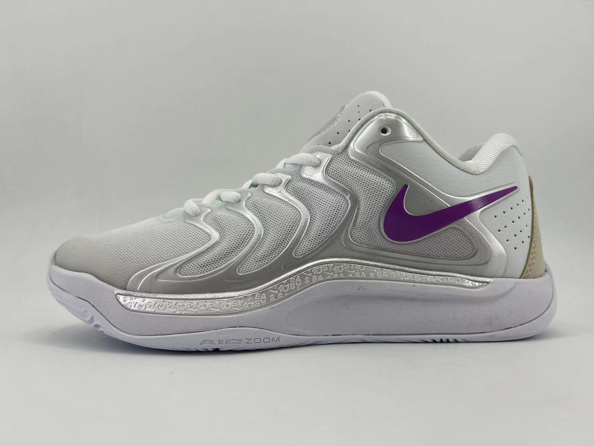 Gray and Purple Nike Air Zoom Tennis Shoes - product image from the listing.