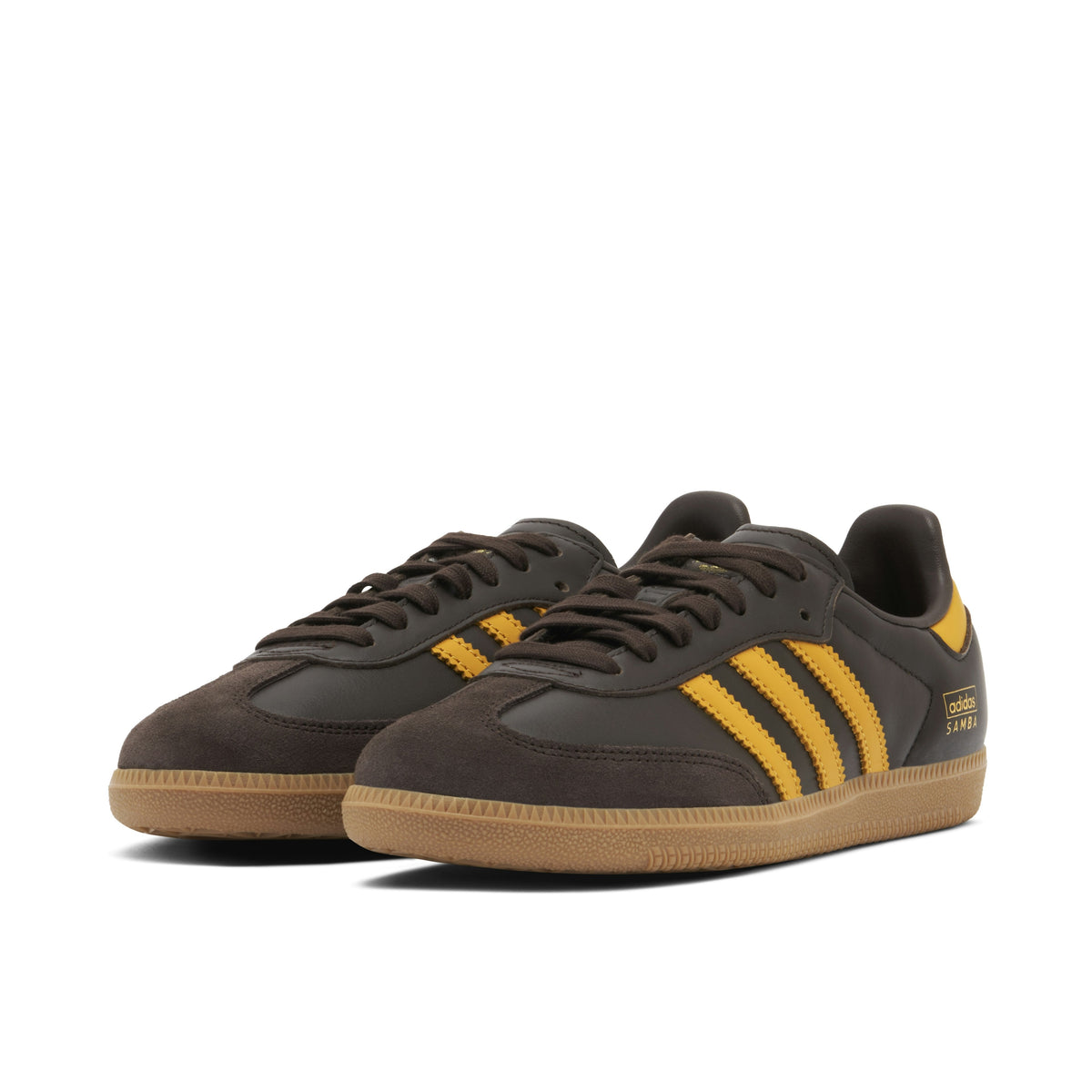 ADIDAS SAMBA OG DARK BROWN PRELOVED in YELLOW - product image from the listing.