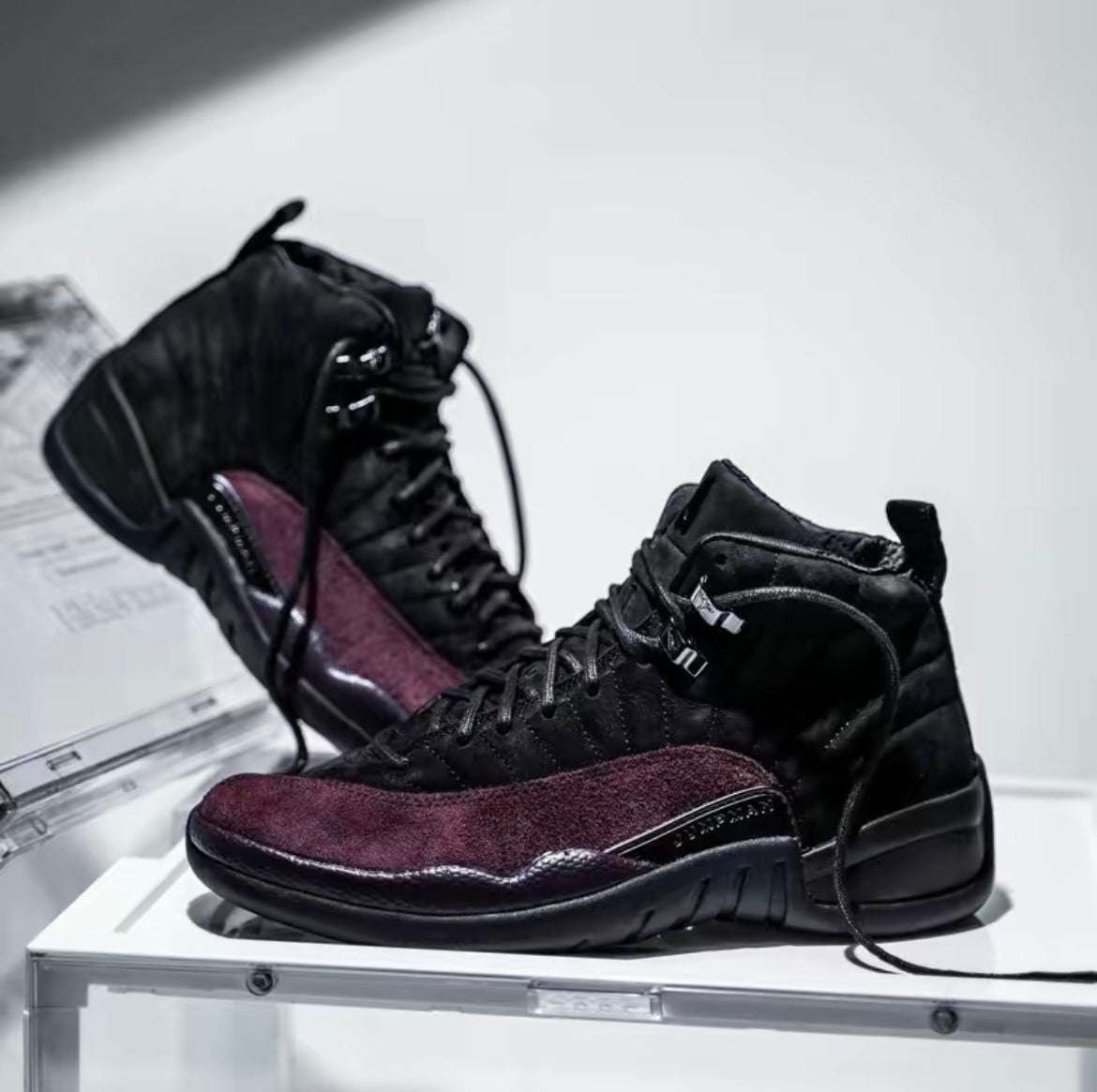 Jordan 12 Retro A Ma Maniére in Black Burgundy DV6989-001 - product image from the listing.