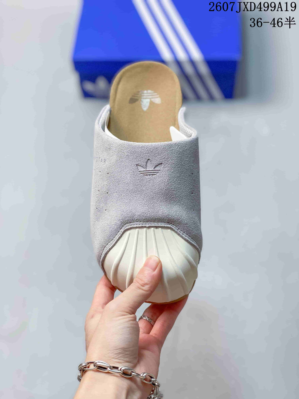 adidas Adimule Mule Slides in Grey White 2607JXD499A19 - product image from the listing.