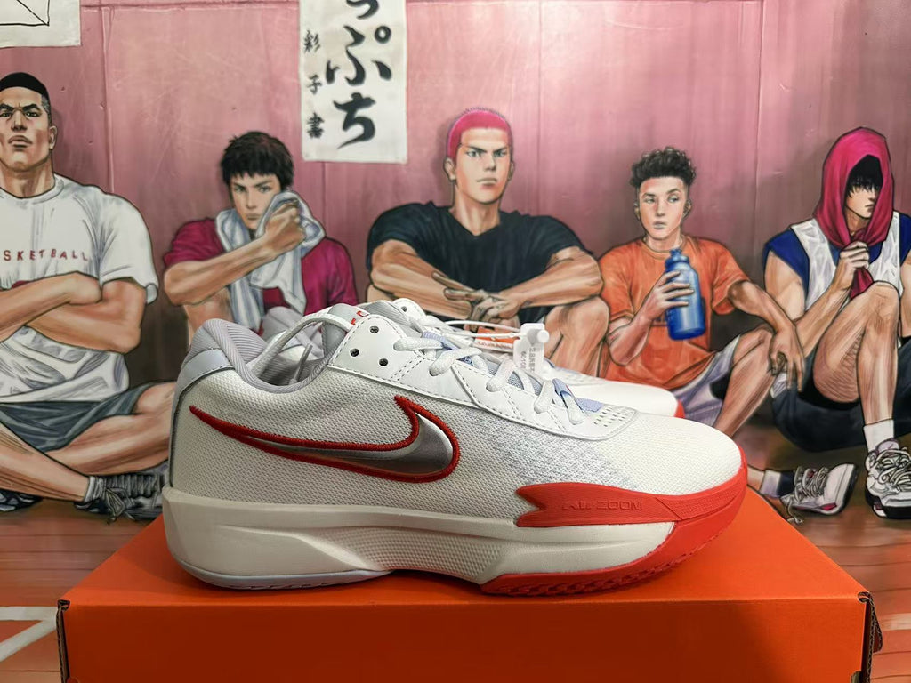 Nike Zoom GT Cut Basketball Shoes in White Red - product image from the listing.