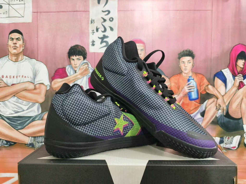 Converse Basketball Shoes in Black, in Gray and Purple - product image from the listing.