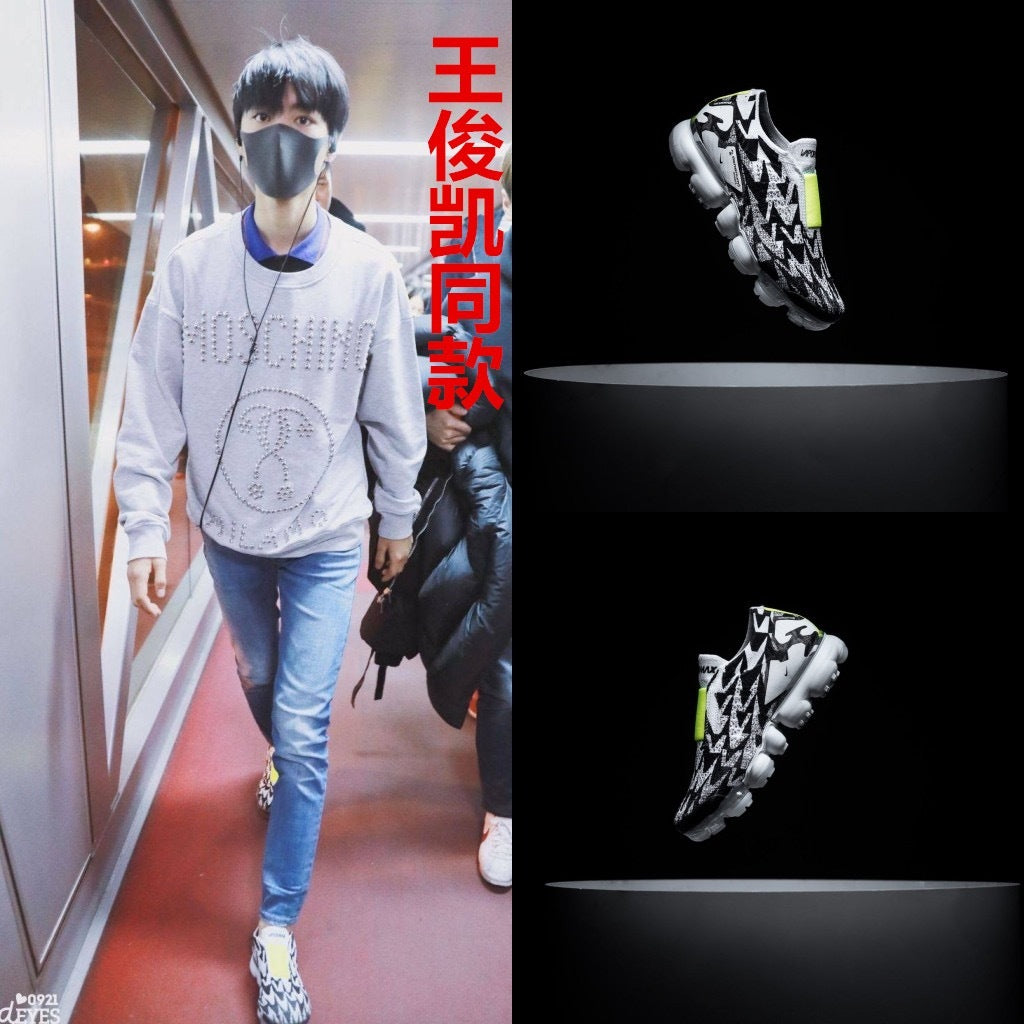 Nike Air VaporMax Moc 2 Acronym in Black White Volt AQ0996-001 - product image from the listing.