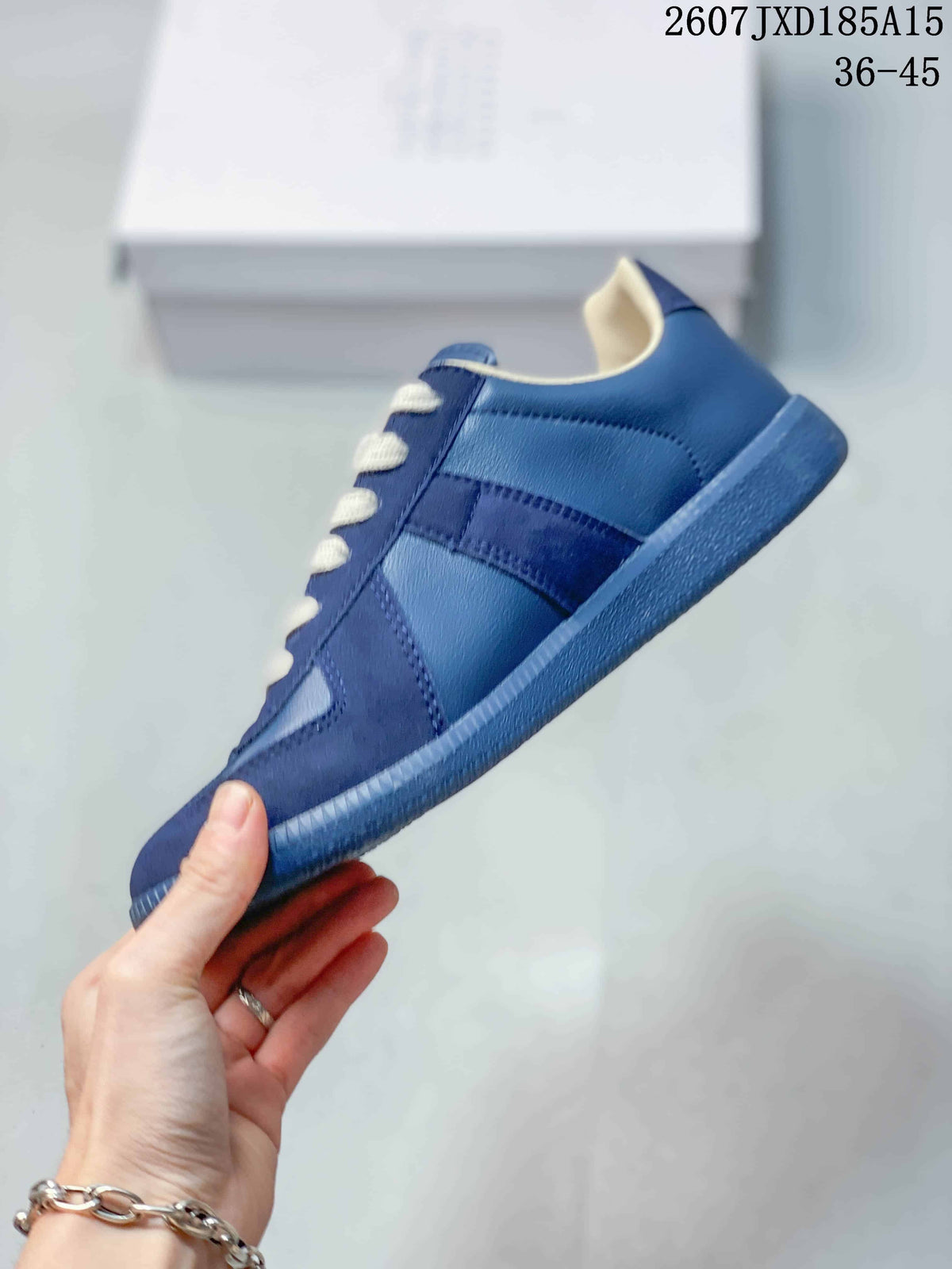 Maison Margiela S57WS0236 Blue Calfskin Trainers - product image from the listing.