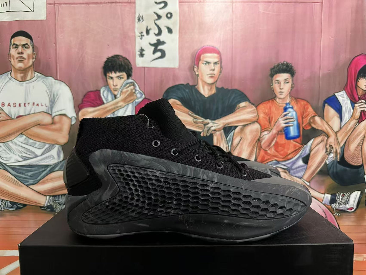 Adidas Basketball Shoes Black and Dark Gray High-Cut - product image from the listing.