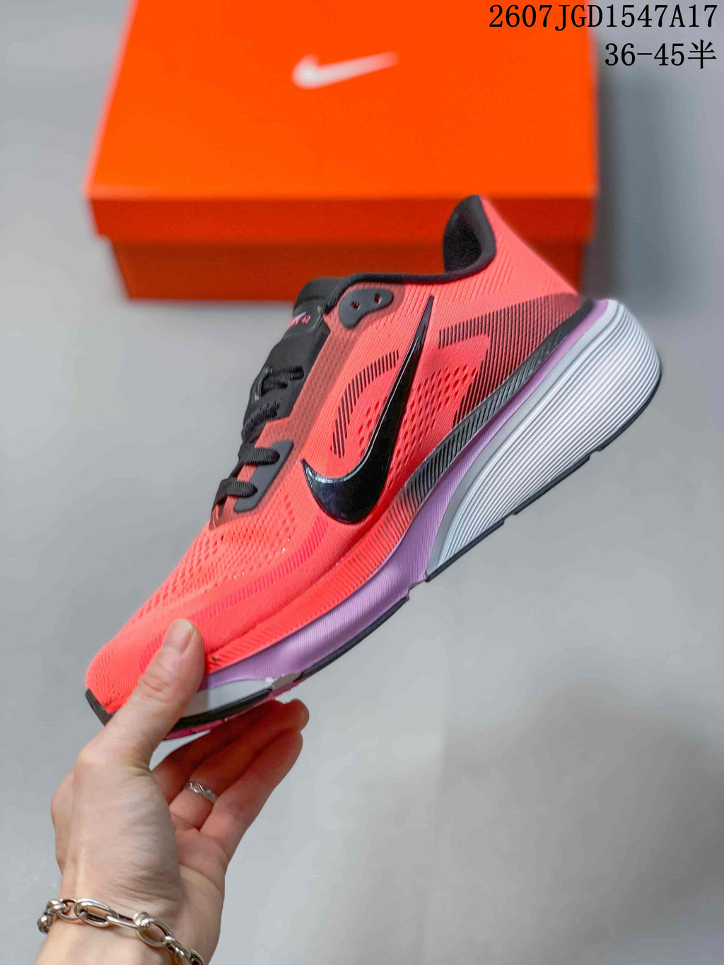 Nike Air Zoom Pegasus 42 Running Shoes in Coral Black 711270OWE - product image from the listing.