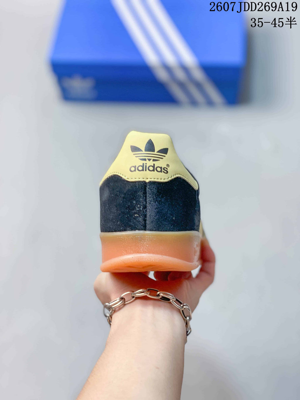 Adidas Originals Gazelle Sneakers in Black Gold JI1371 - product image from the listing.