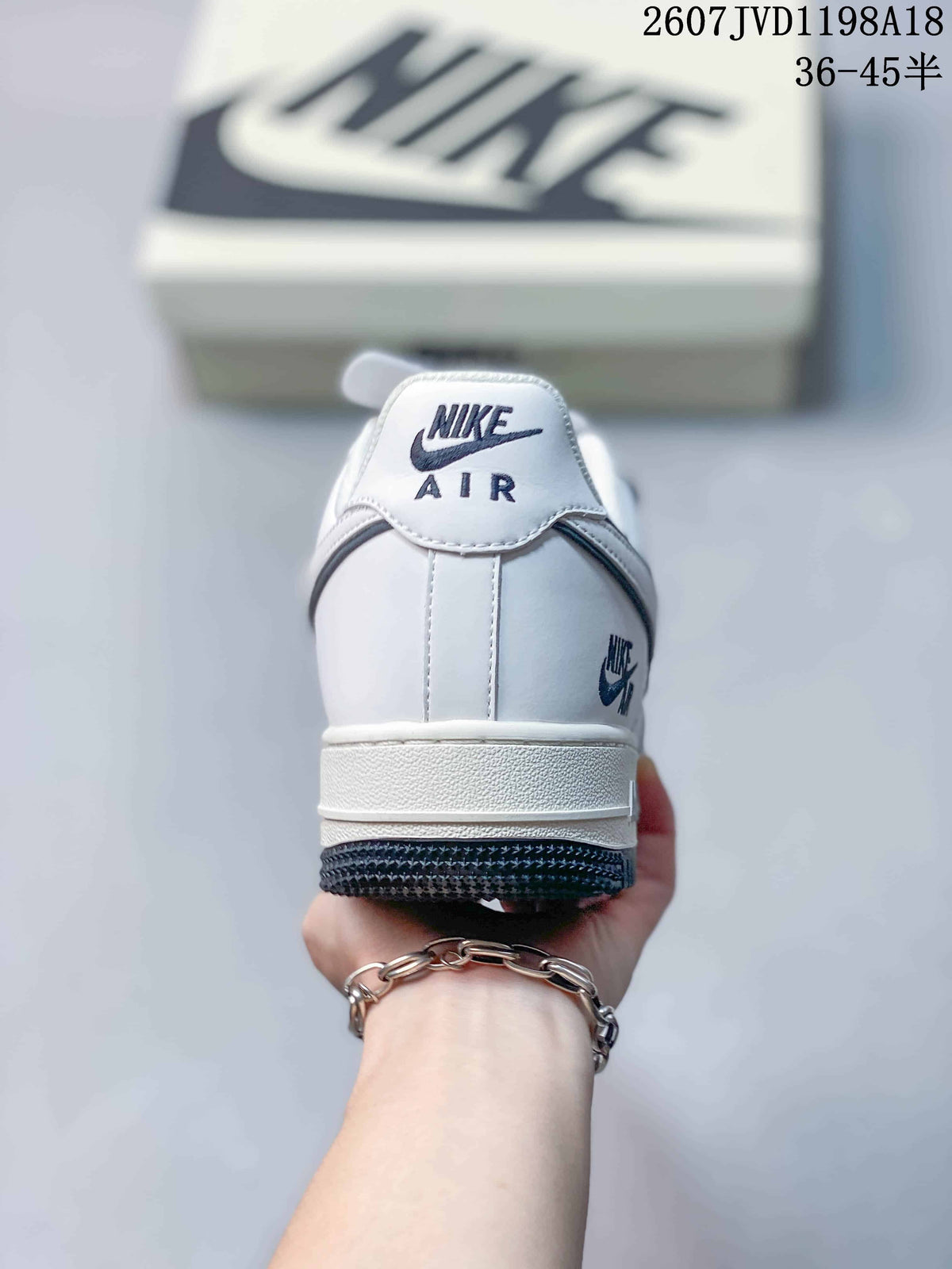 Nike Air Force 1 '07 Low Sneakers in White Navy - product image from the listing.