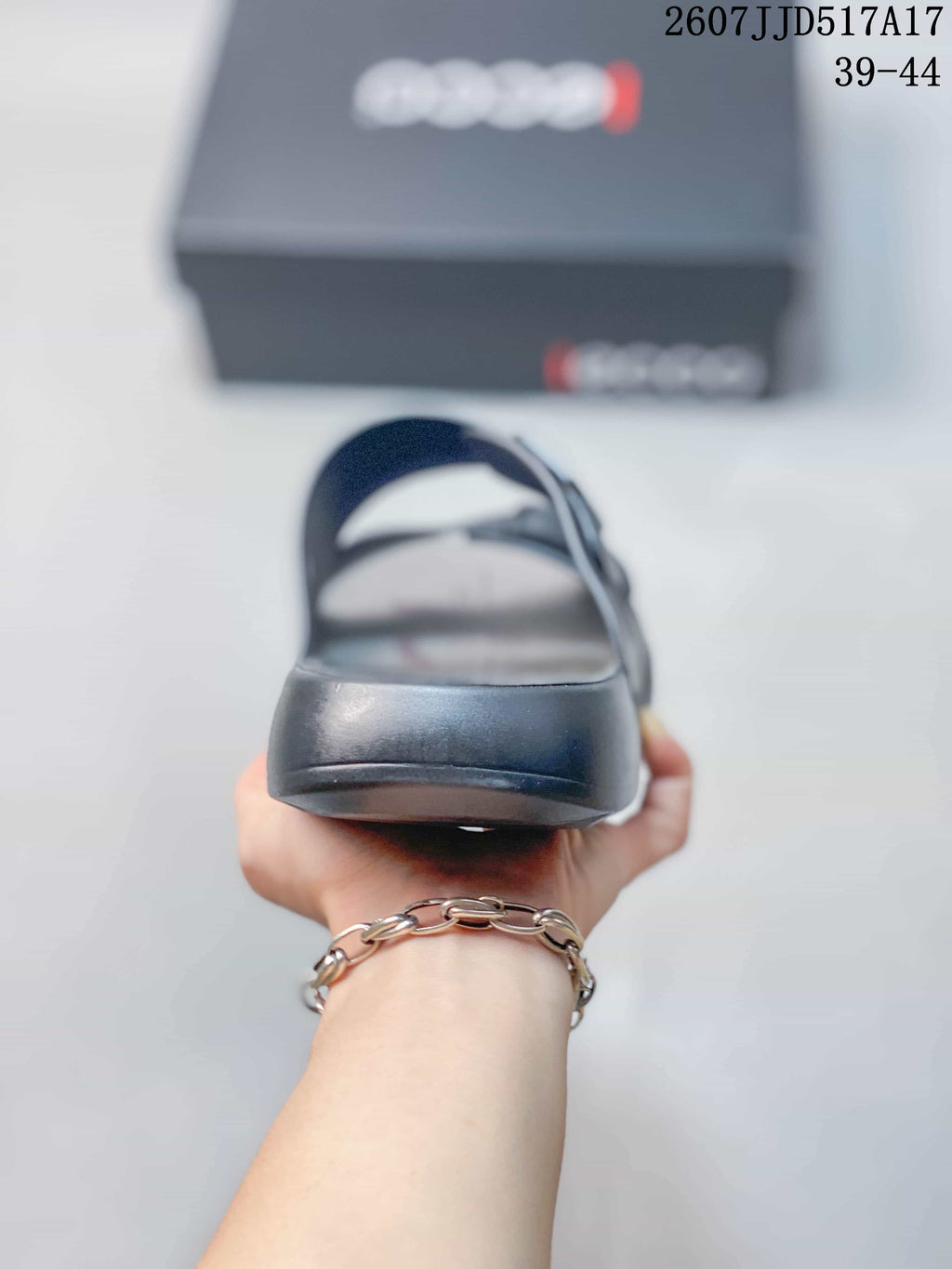ECCO Two-Buckle Sandals in Dark Gray 2607JJD517A17 - product image from the listing.