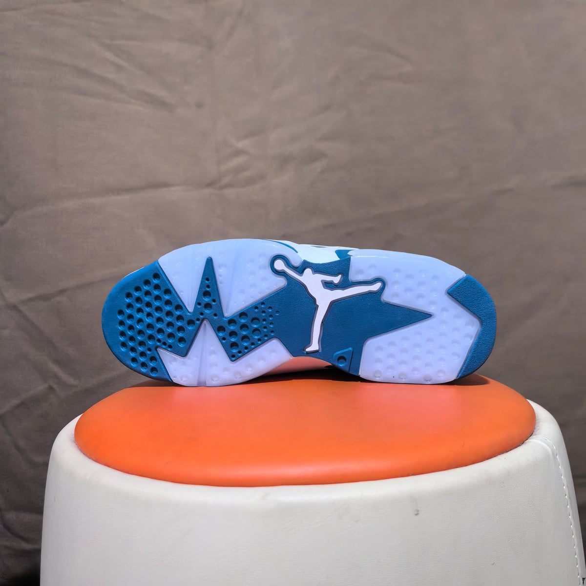 Jordan 6 Retro High-Top Sneakers in White and Blue - product image from the listing.